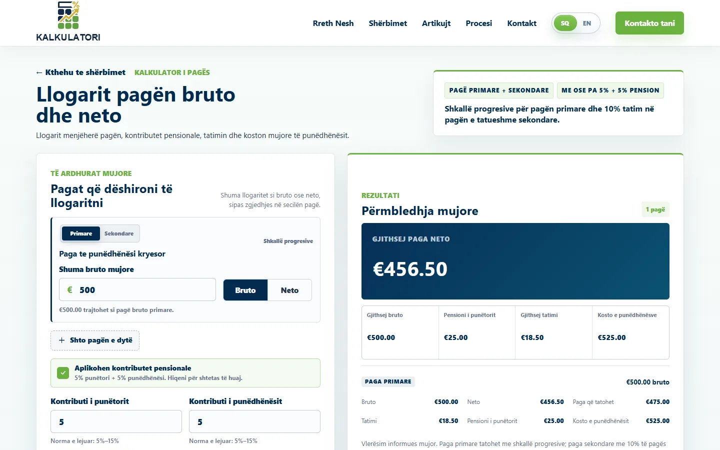 Kalkulatori — Netto- und Bruttogehaltsrechner