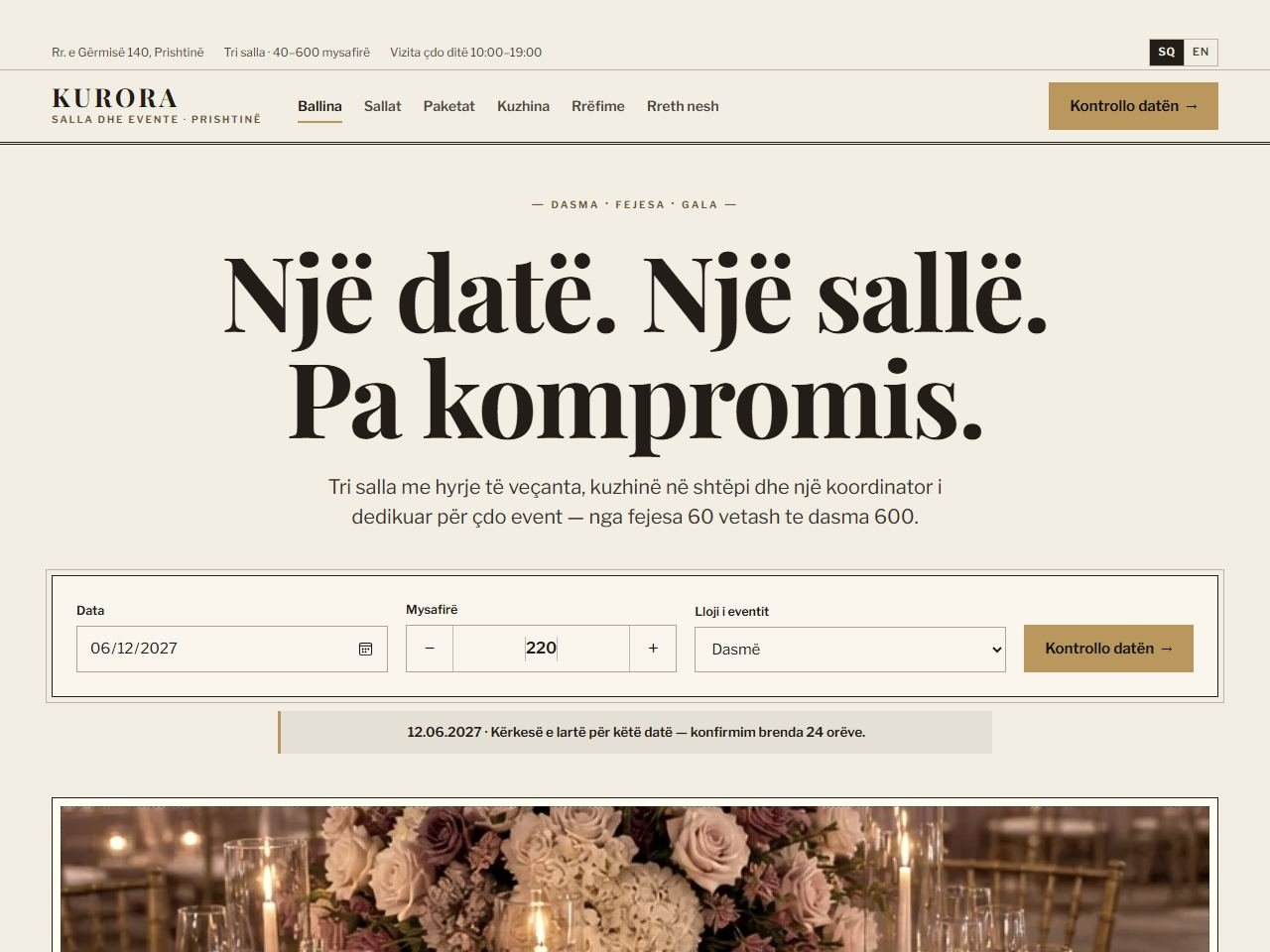 Evente & Dasma — Desktop