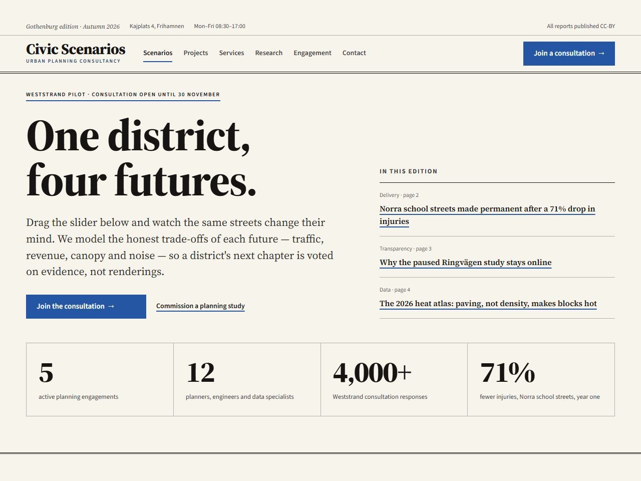 Civic Scenarios — Desktop