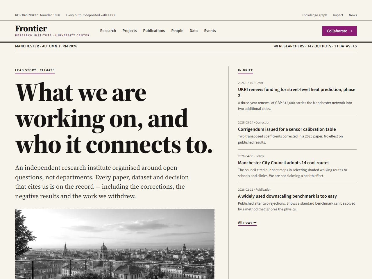 Frontier Research Institute — Desktop