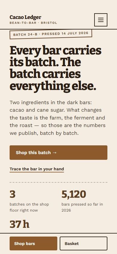 Cacao Ledger — Telefon