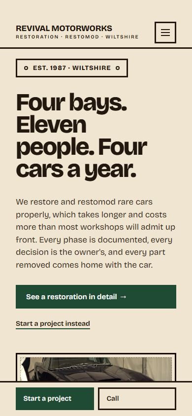 Revival Motorworks — Telefon